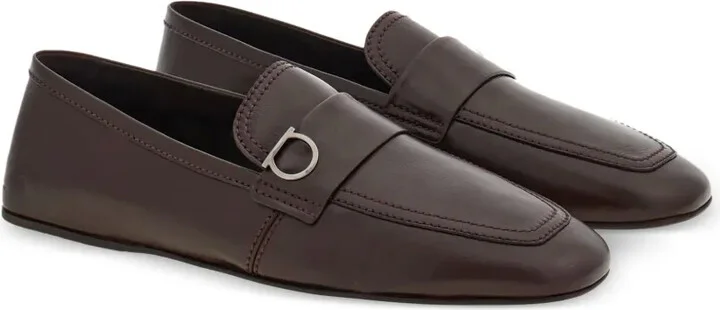 Gancini-plaque leather loafers - Image 2
