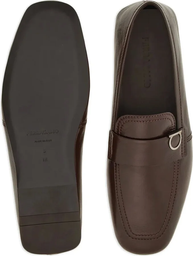 Gancini-plaque leather loafers - Image 5