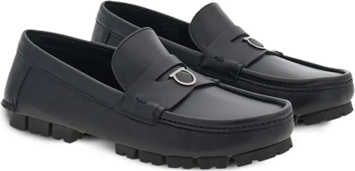 Gancini-plaque leather loafers - Image 2