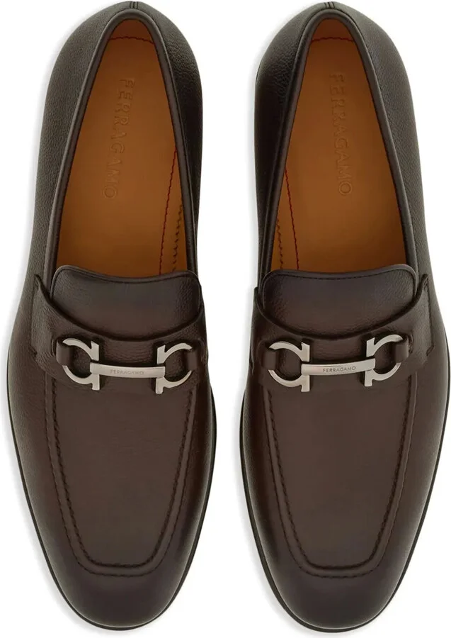 Gancini-plaque leather loafers - Image 4