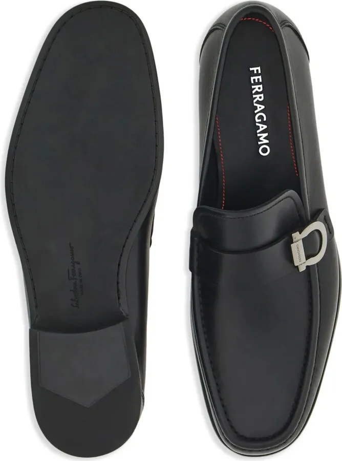 Gancini-plaque leather loafers - Image 5