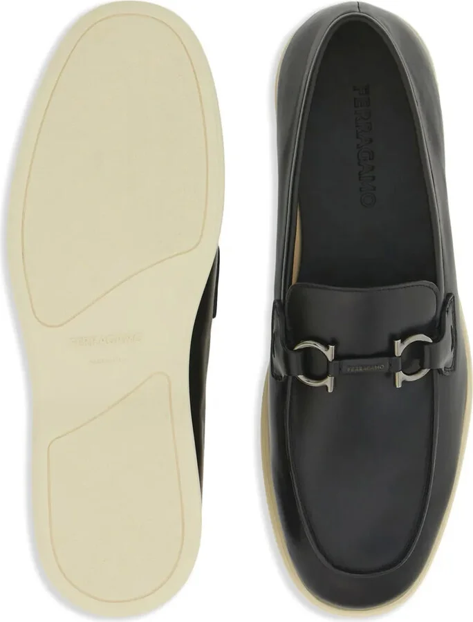 Gancini-plaque leather loafers - Image 5