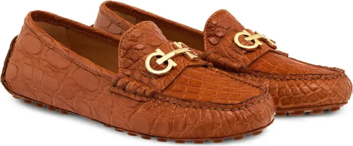 Gancini-plaque leather loafers - Image 2
