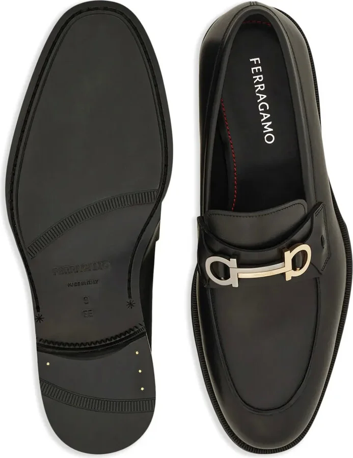 Gancini-plaque leather loafers - Image 5
