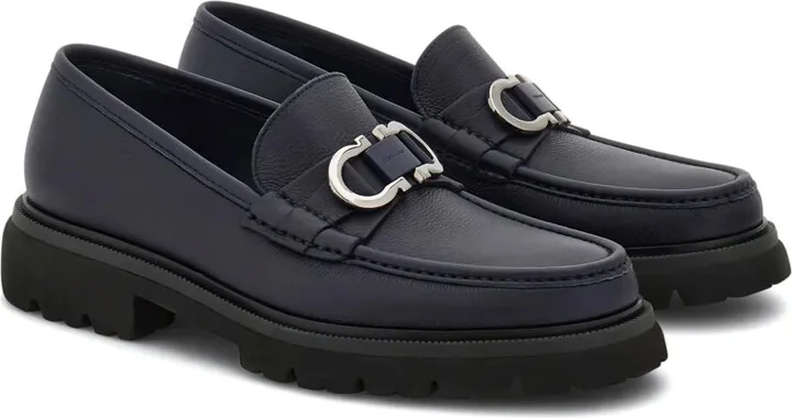 Gancini-plaque leather loafers - Image 2