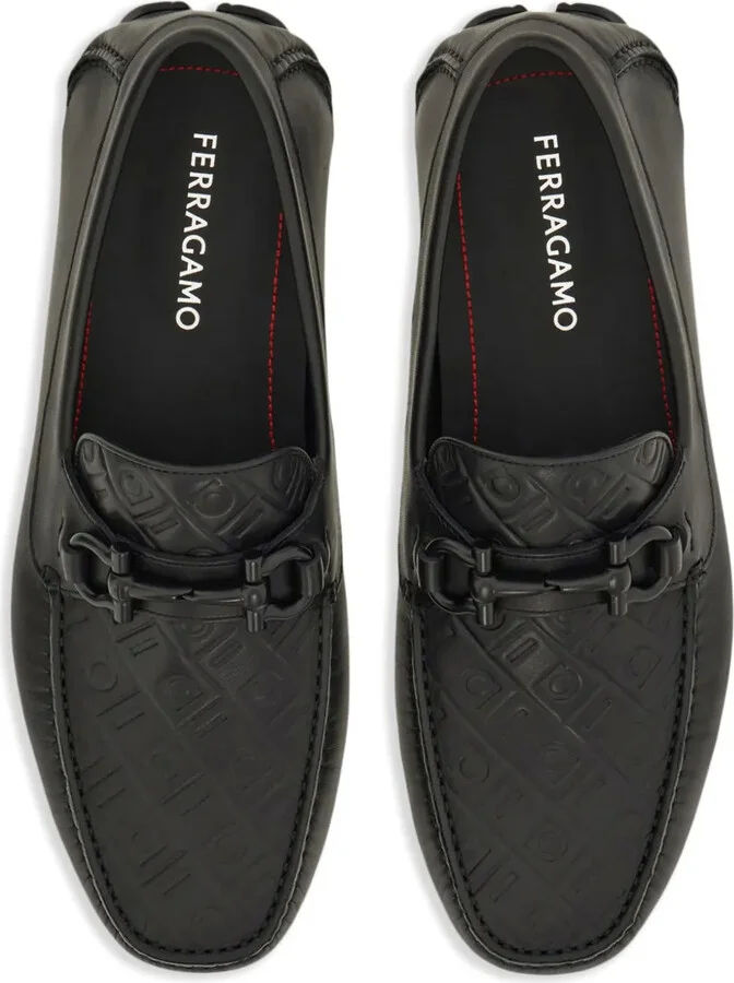 Gancini-plaque leather loafers - Image 4