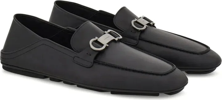 Gancini-plaque leather loafers - Image 2