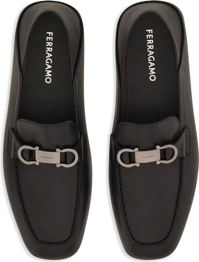Gancini-plaque leather loafers - Image 4