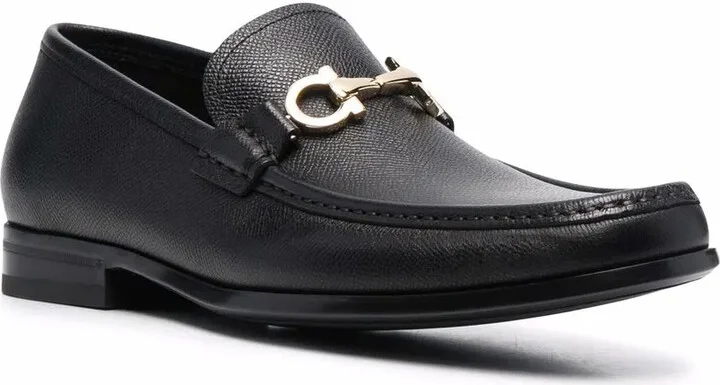 Gancini-plaque leather loafers - Image 2