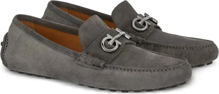 Gancini-plaque leather loafers - Image 2
