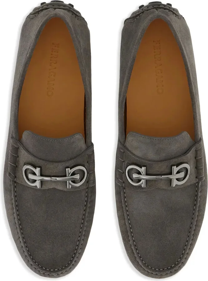 Gancini-plaque leather loafers - Image 4