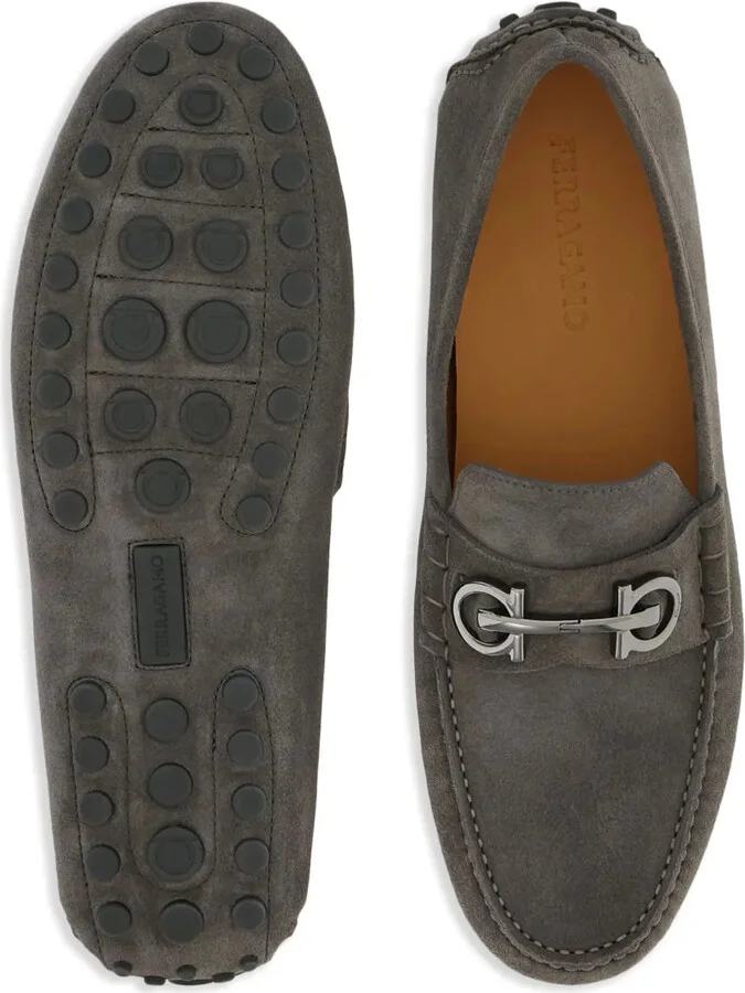Gancini-plaque leather loafers - Image 5