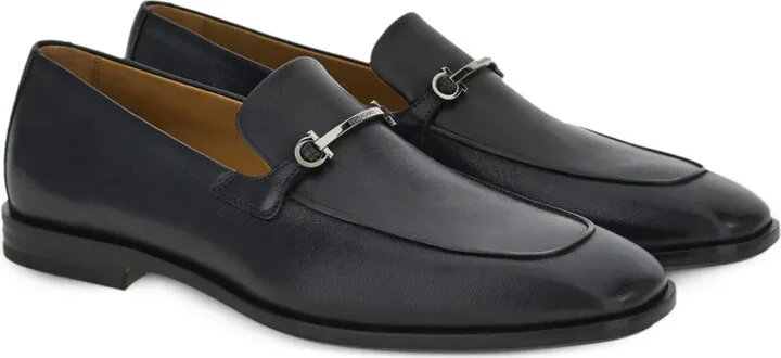 Gancini-plaque leather loafers - Image 2