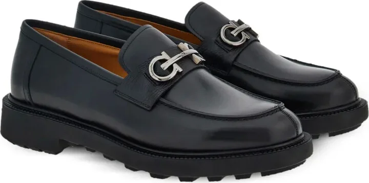 Gancini-plaque leather loafers - Image 2