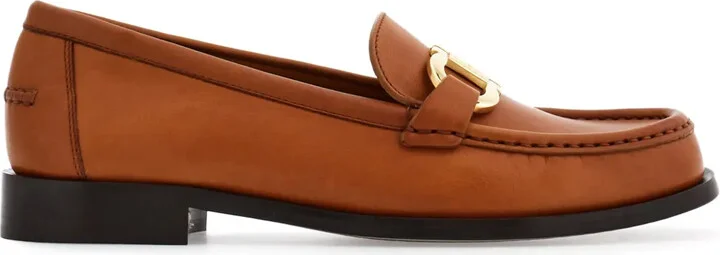 Gancini-plaque leather loafers