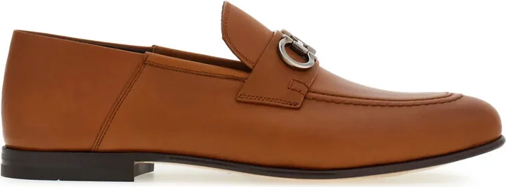 Gancini-plaque leather loafers