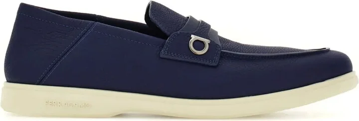 Gancini-plaque leather loafers