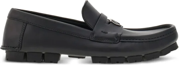 Gancini-plaque leather loafers