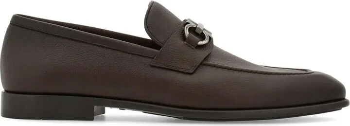 Gancini-plaque leather loafers