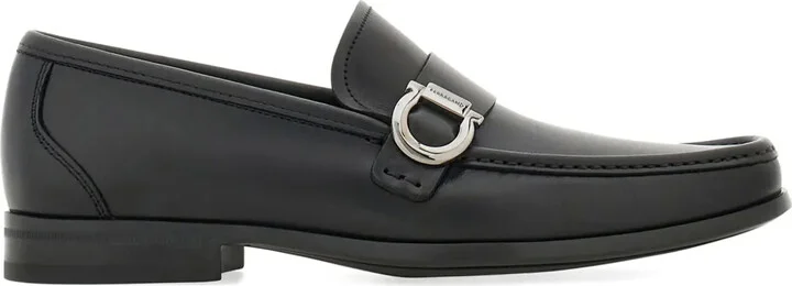 Gancini-plaque leather loafers