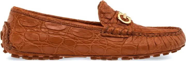 Gancini-plaque leather loafers