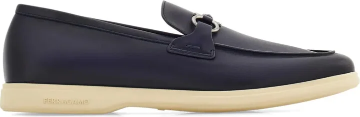 Gancini-plaque leather loafers
