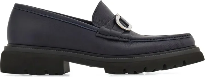 Gancini-plaque leather loafers