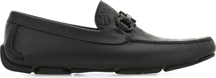 Gancini-plaque leather loafers