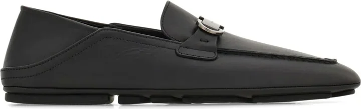 Gancini-plaque leather loafers