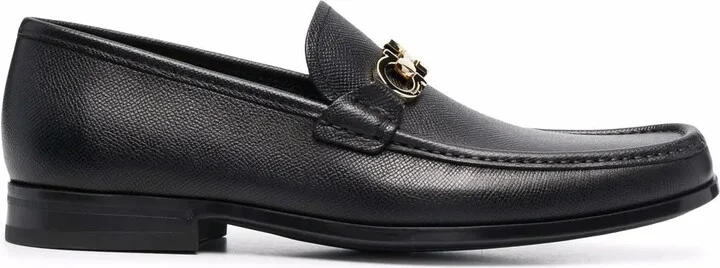 Gancini-plaque leather loafers