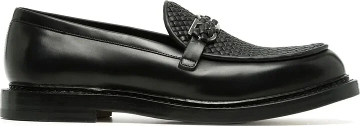 Gancini-plaque leather loafers
