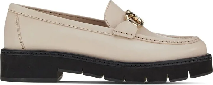 Gancini-plaque leather loafers
