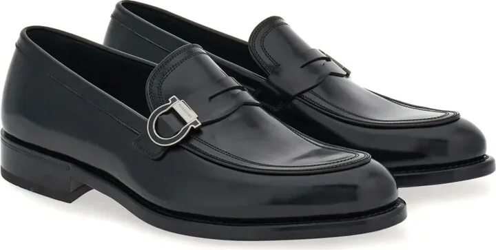 Gancini-plaque leather mocassins - Image 2