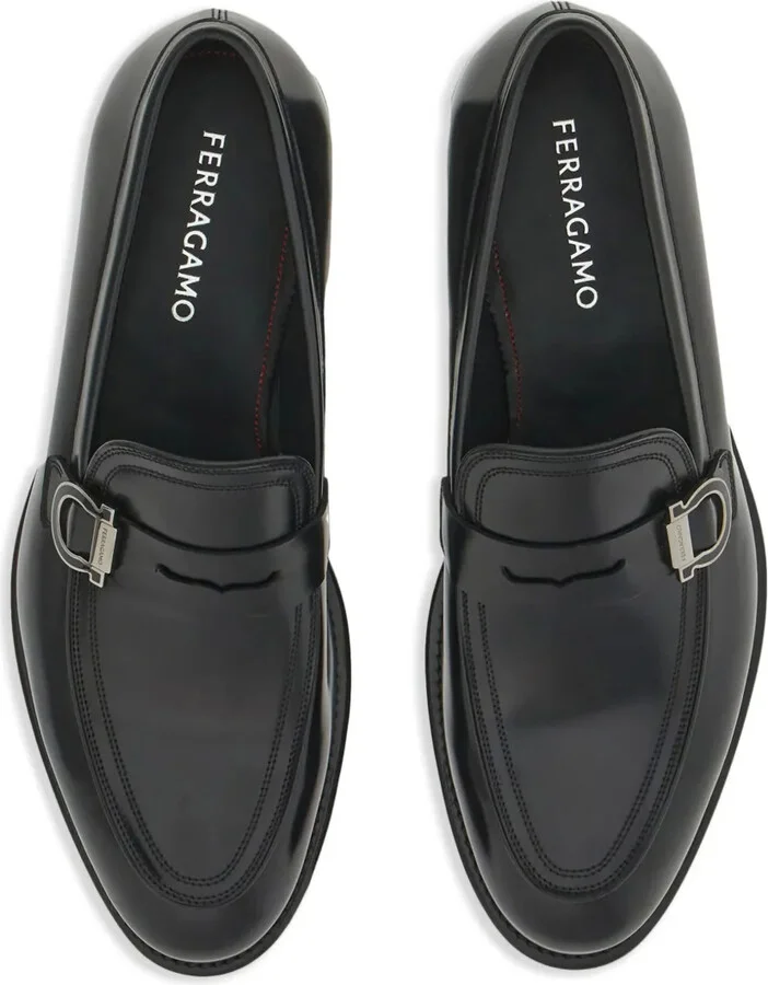 Gancini-plaque leather mocassins - Image 4