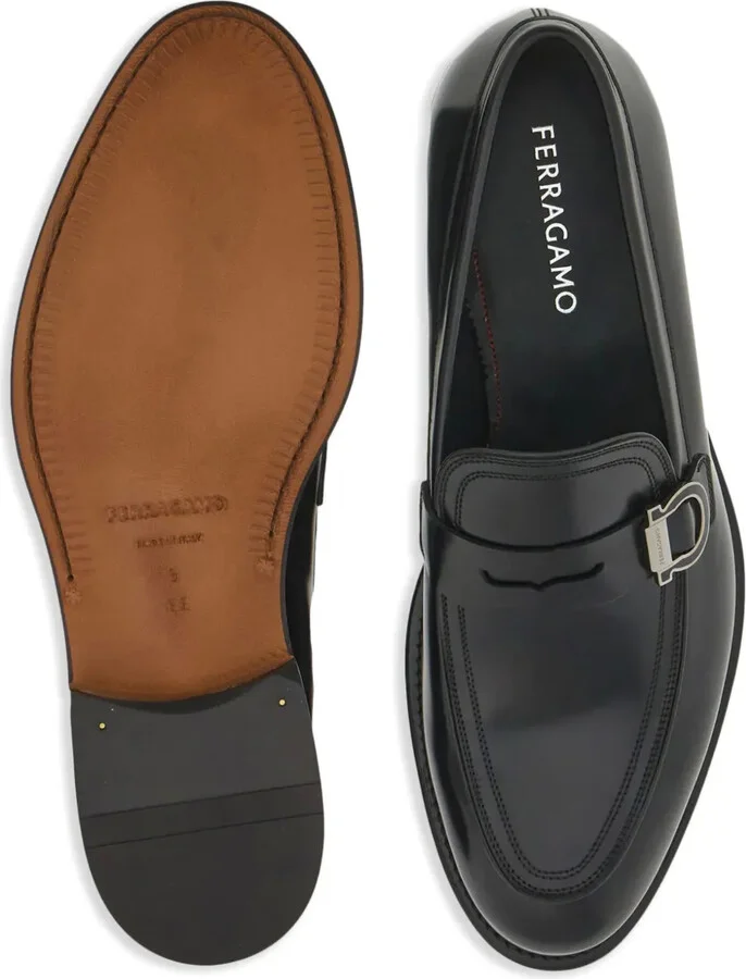 Gancini-plaque leather mocassins - Image 5
