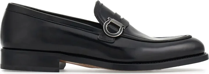 Gancini-plaque leather mocassins