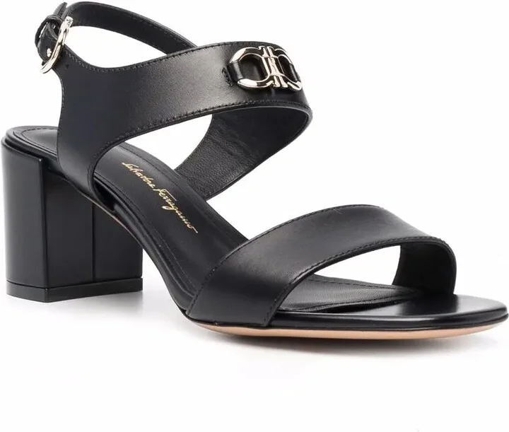 Gancini-plaque leather sandals - Image 2