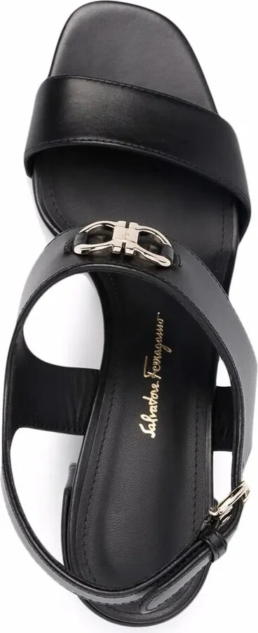 Gancini-plaque leather sandals - Image 4