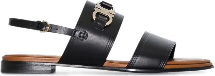 Gancini-plaque leather sandals
