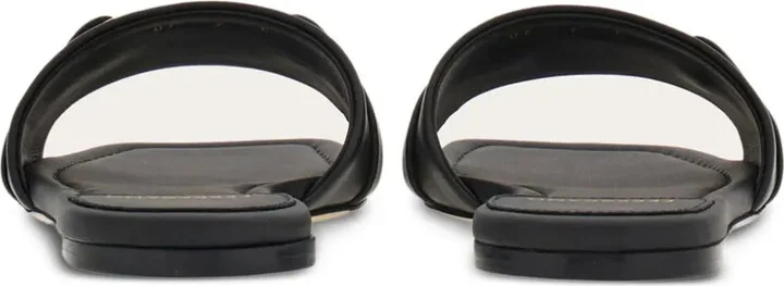 Gancini-plaque leather slides - Image 3