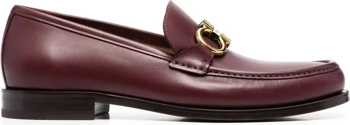 Gancini plaque loafers