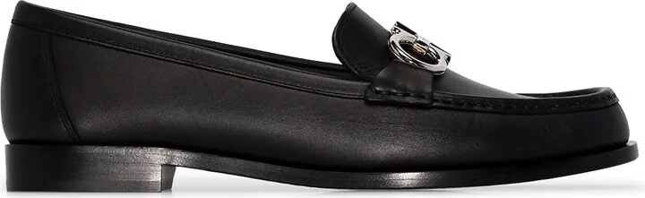 Gancini plaque low-heel loafers