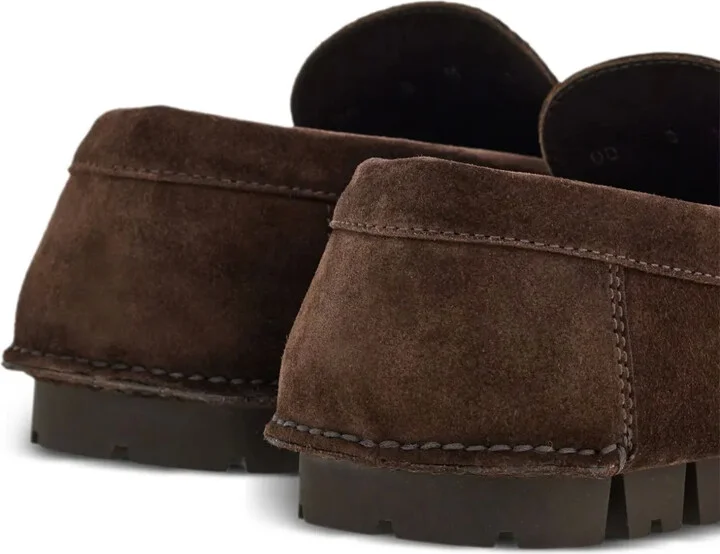 Gancini-plaque suede loafers - Image 3