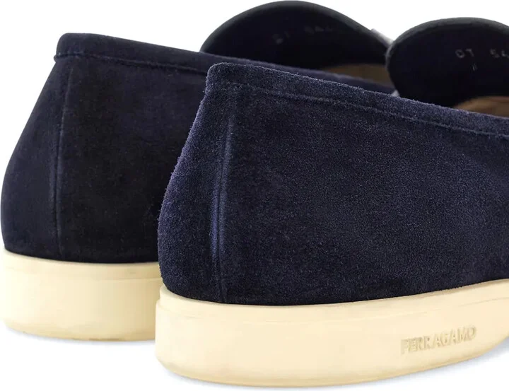 Gancini-plaque suede loafers - Image 3