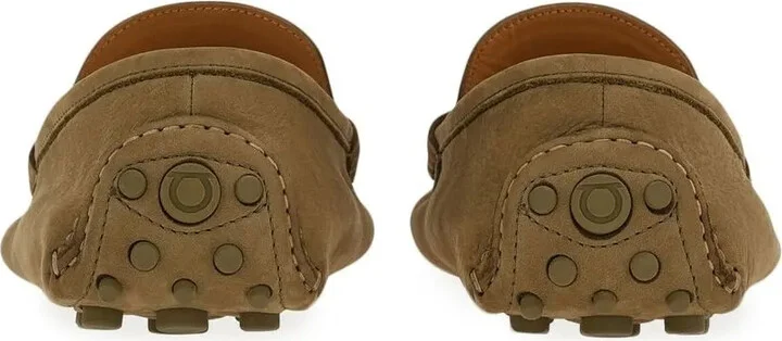 Gancini-plaque suede loafers - Image 3