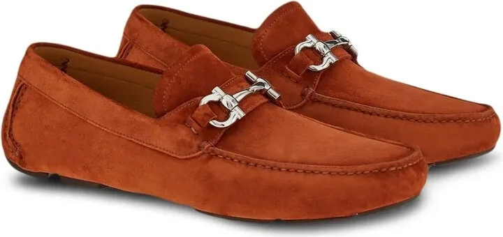 Gancini-plaque suede loafers - Image 2