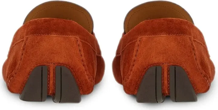 Gancini-plaque suede loafers - Image 3
