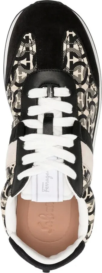 Gancini-print low-top sneakers - Image 4