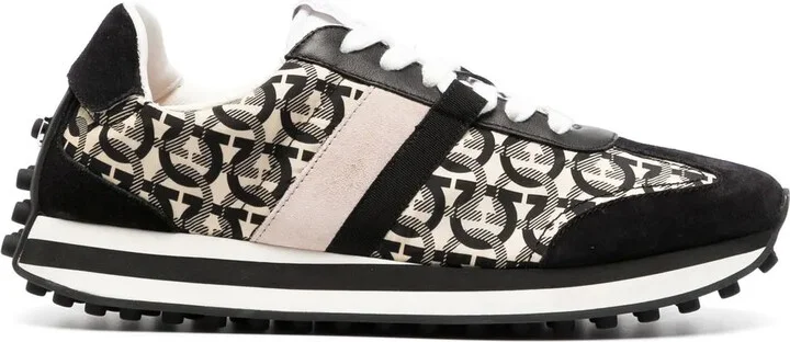 Gancini-print low-top sneakers