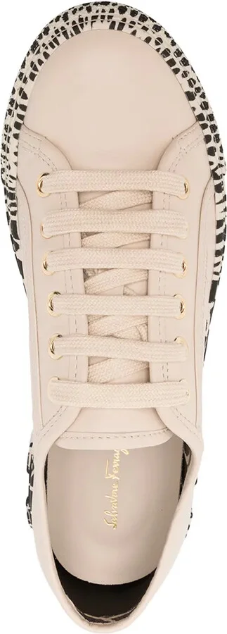 Gancini printed-sole sneakers - Image 4